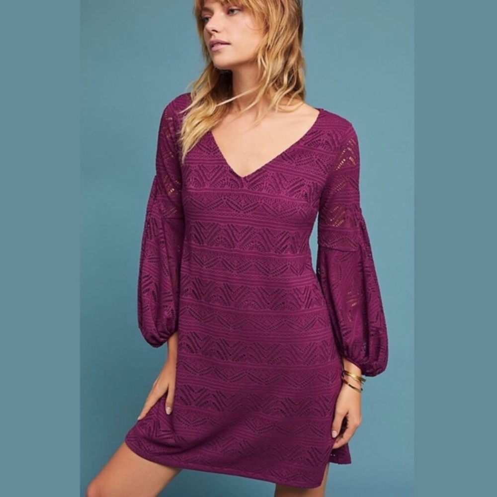 Anthropologie Maeve Laila Lace Purple Dress S